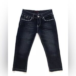 Nina Rossi Jeans Company Juniors Size 5 Bling Denim Capri Pants